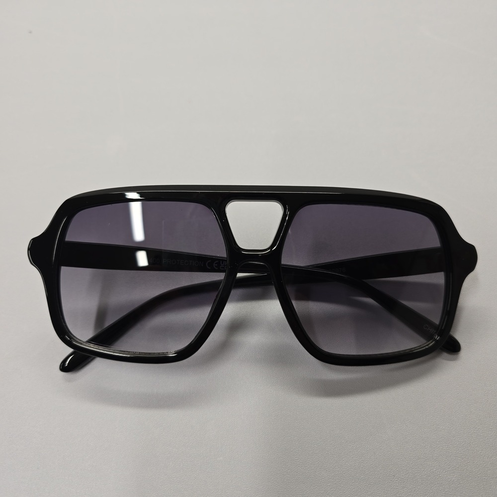 Black Oversized Square Aviator Sunglasses UV400 Protection 80976 Retro 70s Style